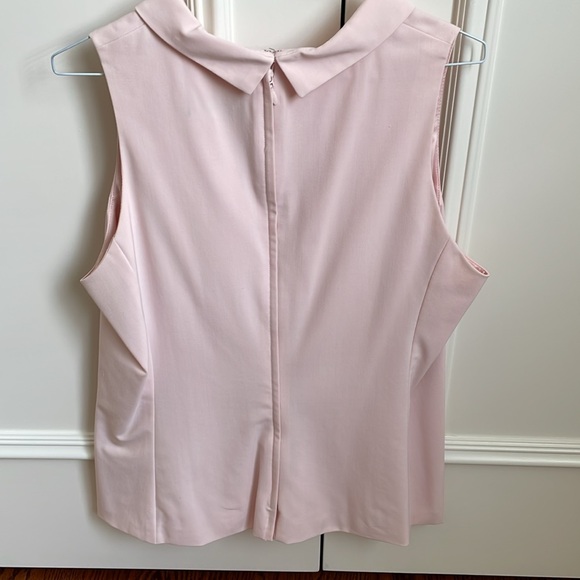 Pink Tartan, long sleeveless top with collar, back zipper, lined, size US 12 - Picture 2 of 4